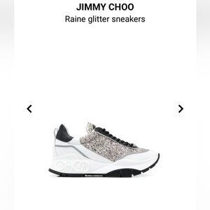 Jimmy Choo Silver Glitter Sneakers